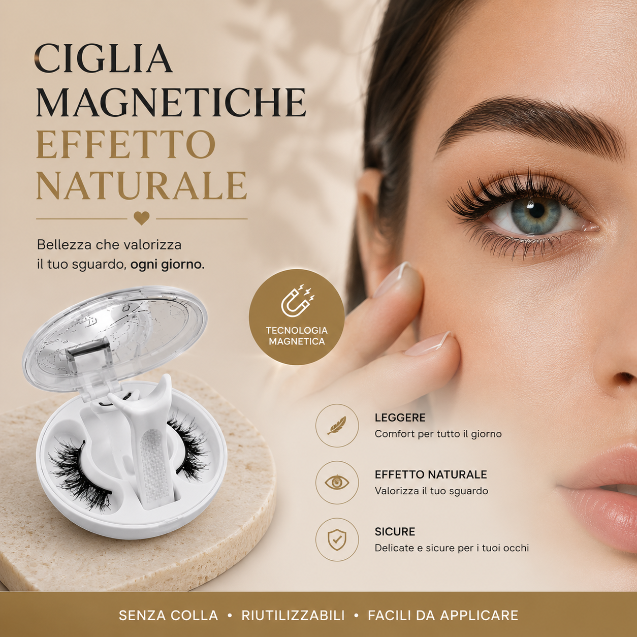 Ciglia Magnetiche Effetto Naturale