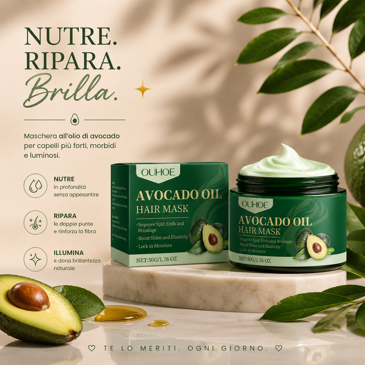 Avocare® | Maschera Capelli con Olio di Avocado